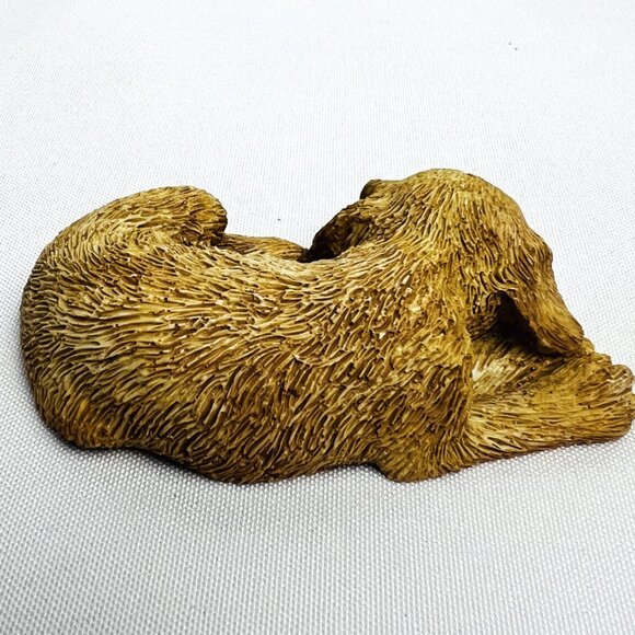 Set of Two Adorable Resin Dog Figurines Sitting and Sleeping Puppies - Picture 6 of 12